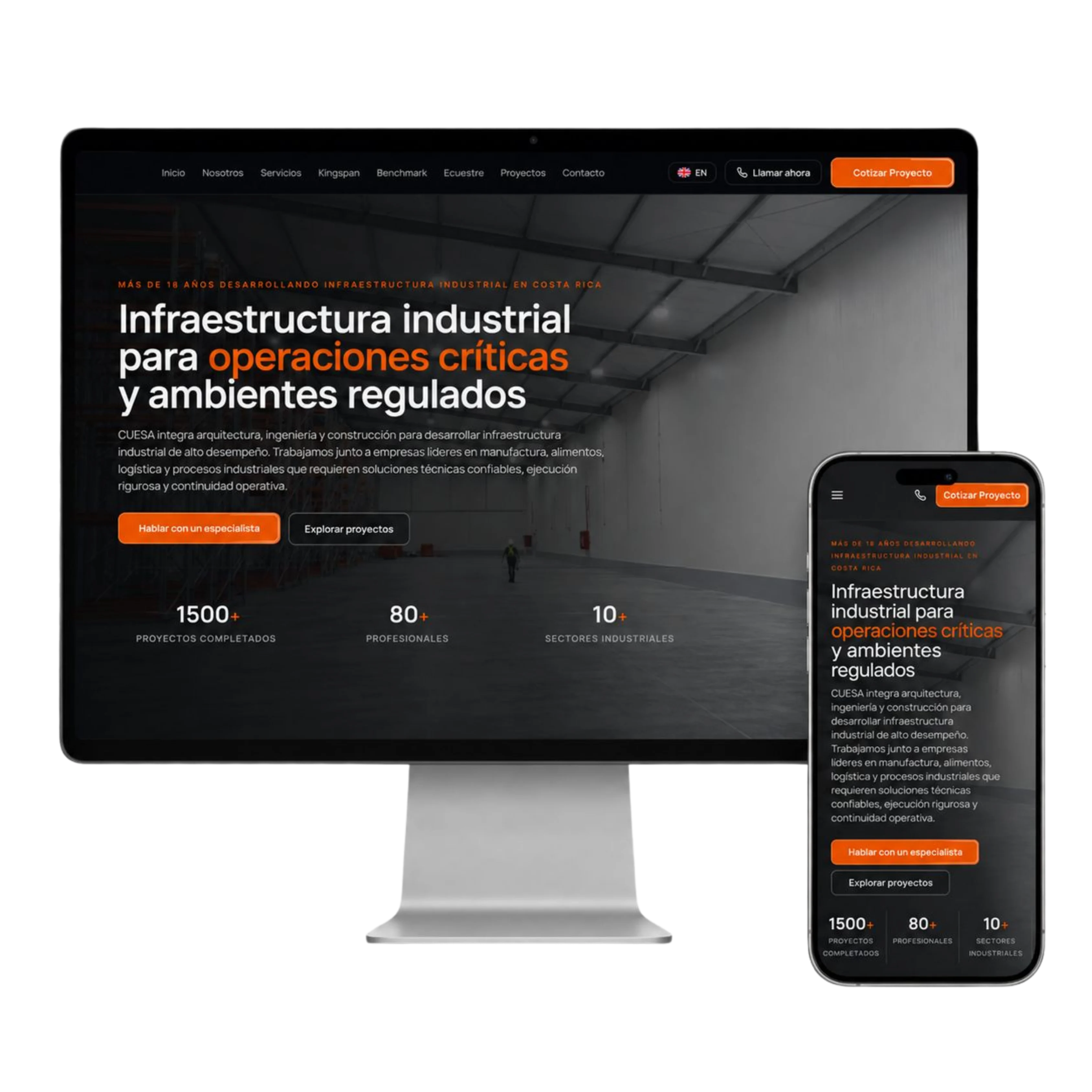 Página web responsive desarrollada para Cuesa