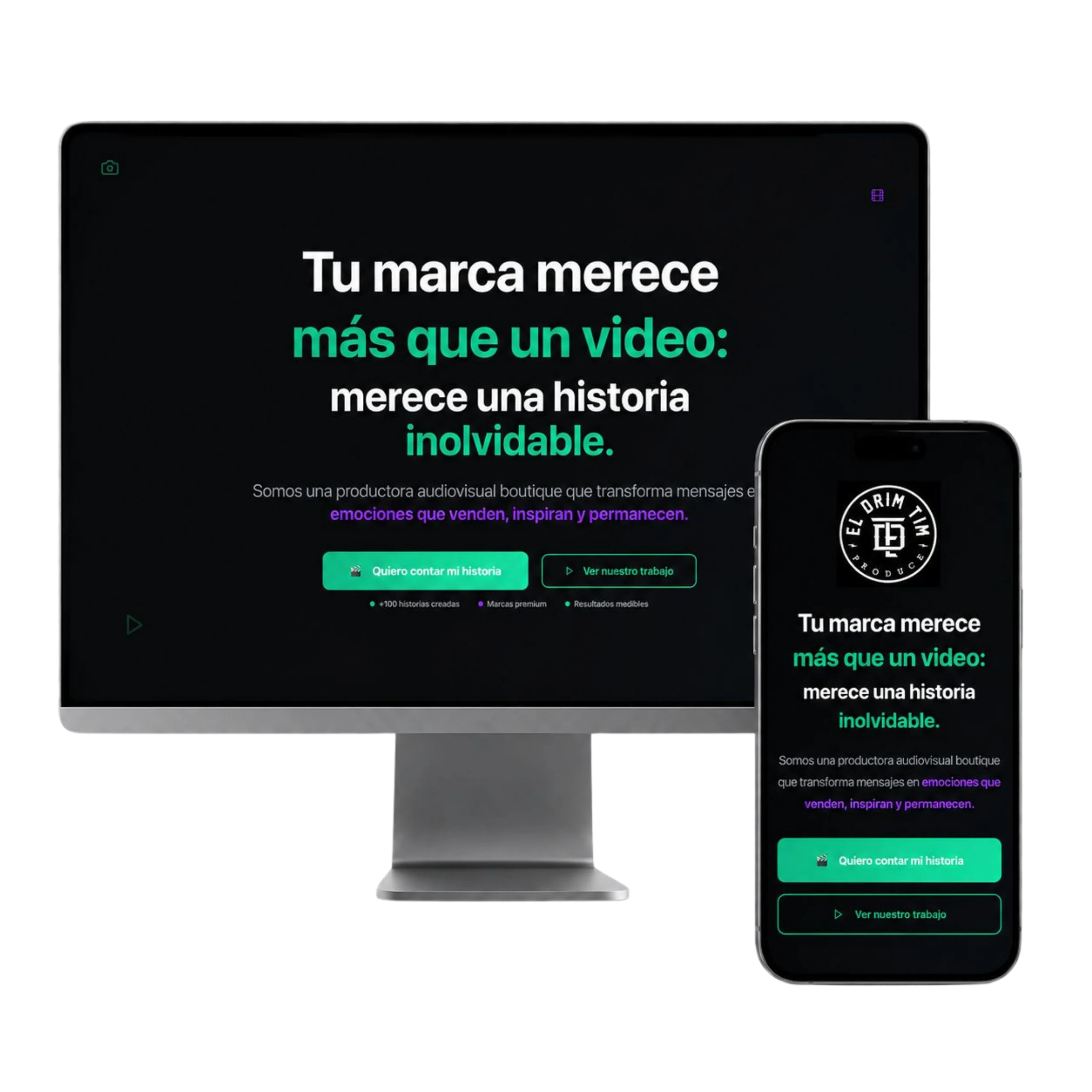 Página web responsive desarrollada para El Drim Tim